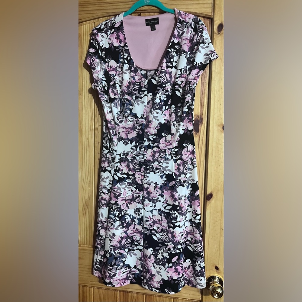 Nwot black with pink flowers dress